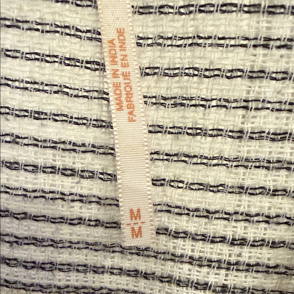 Free People Textured Stripe Cotton Top Relaxed Boho Blouse - Picture 6 of 6
